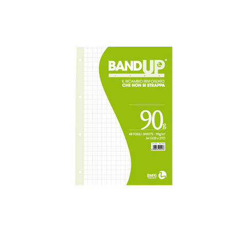 Ricambi forati rinforzati bandup a4 90gr 40fg 5mm bm [0105489]