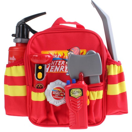 zaino per bambini theo klein fire fighter henry con accessori 28x25x8cm