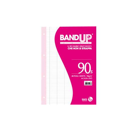 Ricambi forati rinforzati bandup a4 90gr 40fg rigo di 1a bm [0105493]