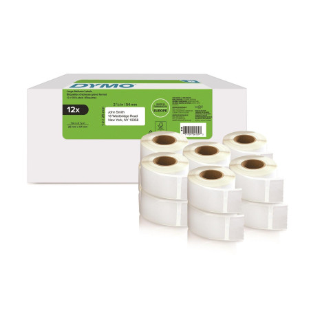 etichette per indirizzi dymo 25x54mm 12 rotoli bianco [2177563]