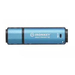 pen drive 16gb kingston ironkey vault privacy 50 usb 3.0 azzurro/nero