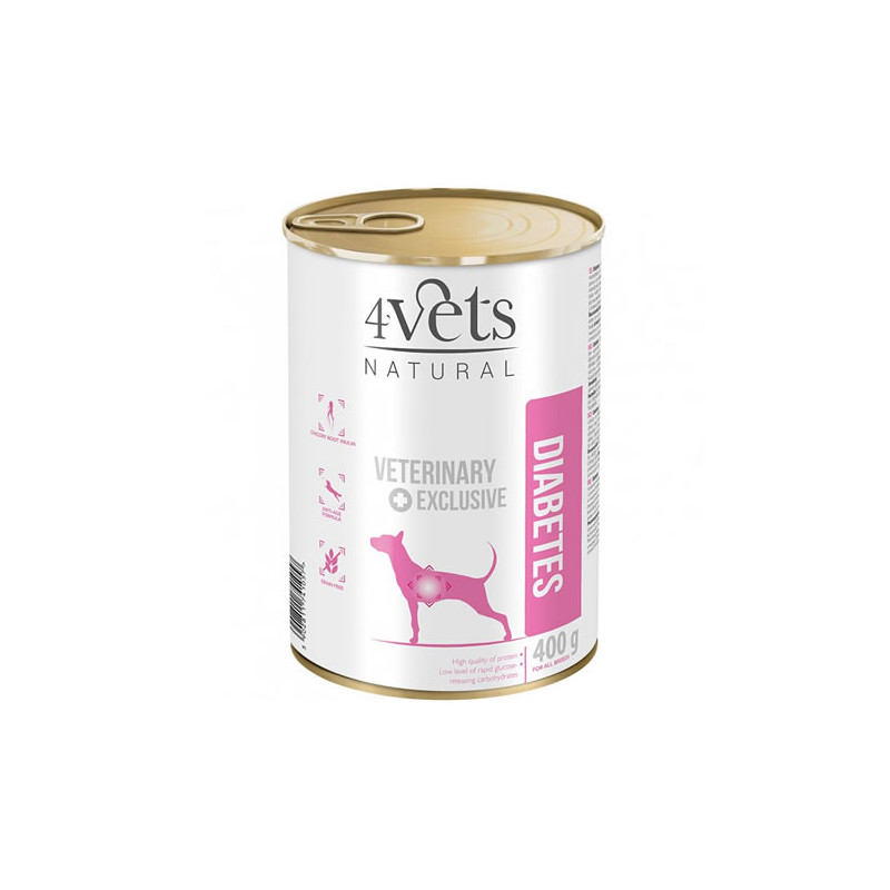 cibo umido per cani 4vets cane con diabete naturale 400g