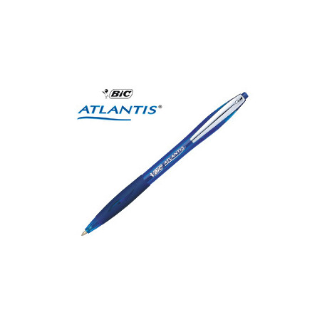 Scatola 12 penne sfera scatto bic?atlantis premium clip metal 1,0mm