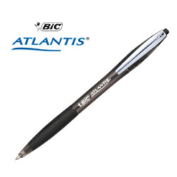 Scatola 12 penne sfera scatto bic?atlantis premium clip metal 1,0mm