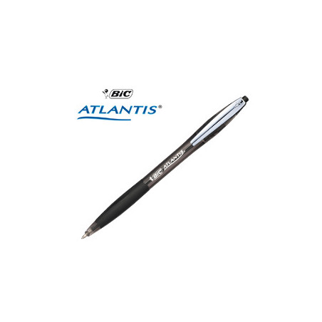 Scatola 12 penne sfera scatto bic?atlantis premium clip metal 1,0mm