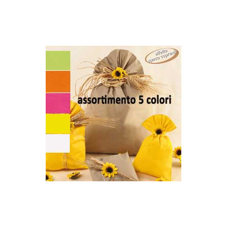 100 buste regalo in ppl perla mat 20x35cm assortimento 5 colori [ud805prr