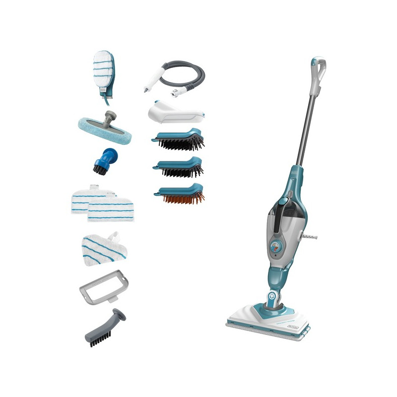 scopa a vapore black & decker bhsm1610dsm 1600w 0.5l blu acqua/bianco