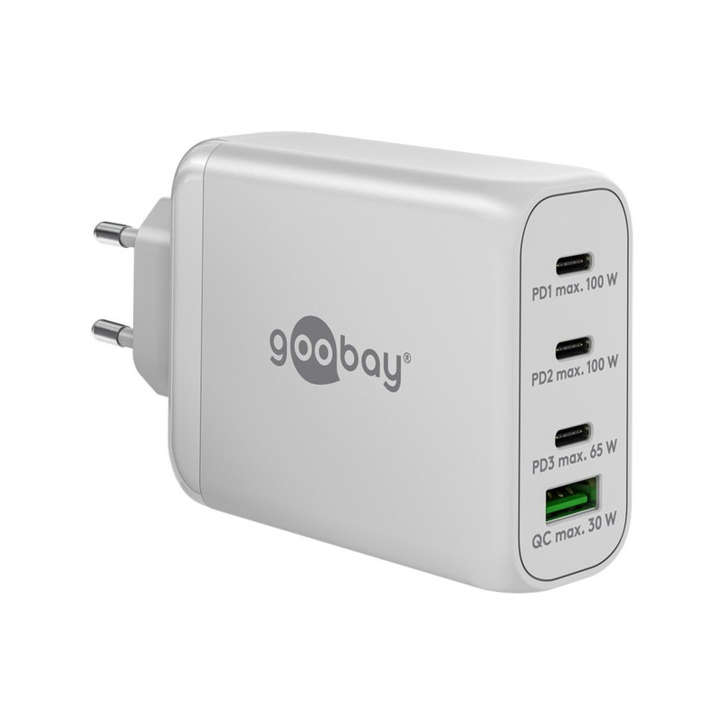 alimentatore da rete goobay usb c pd 100w bianco [65556]