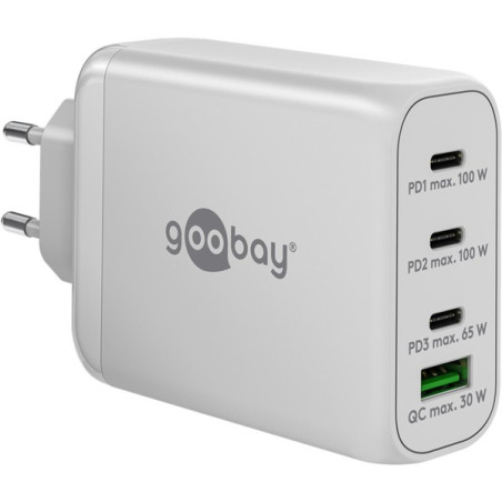 alimentatore da rete goobay usb c pd 100w bianco [65556]