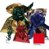 50 buste regalo in ppl metal lucido 16x25cm rosso senza patella adesiva