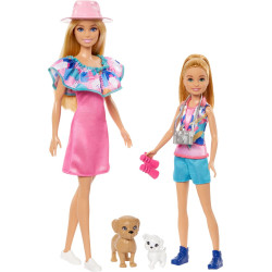 bambola barbie stacie alla riscossa con due cuccioli 298mm multicolore