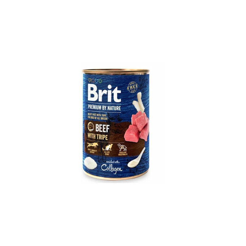 mangime umido per cani brit premium by nature manzo con trippa 400g