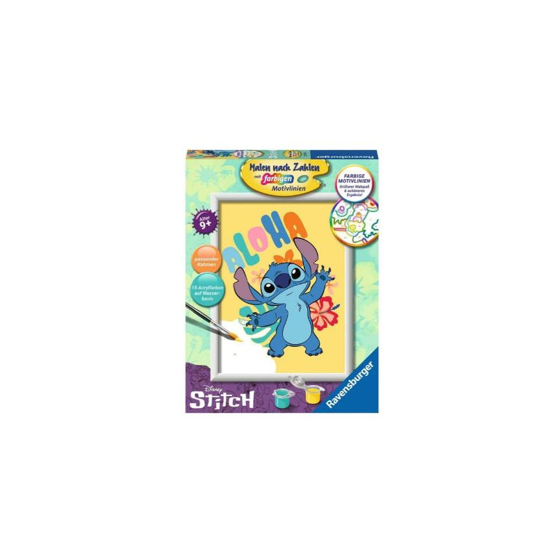 dipingi con i numeri ravensburger disney stitch 18x24cm multicolore