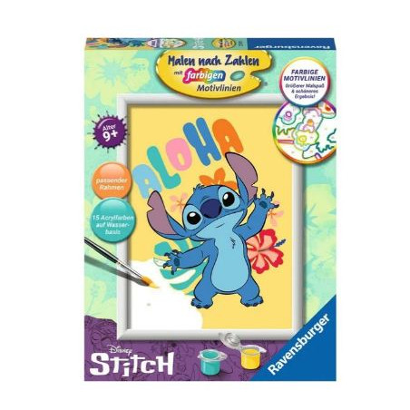 dipingi con i numeri ravensburger disney stitch 18x24cm multicolore