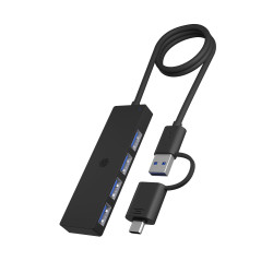 hub icybox ib-hub1424-c3 4 porta usb-a/c nero [nuicyus4p000026]