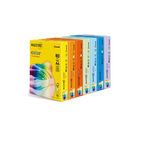 Carta in risma colorata mondi 250 fogli a4 160gr maestro color avorio