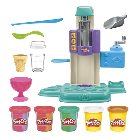 set da gioco hasbro play-doh gelato con pasta da modellare multicolore