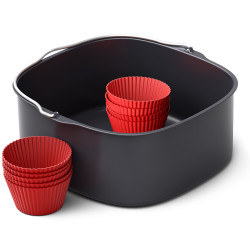 kit pasticceria philips per airfryer xxl in silicone nero [hd9957/00]