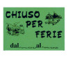 Cartello cwr in cartoncino "chiuso per ferie" 16x23 cm