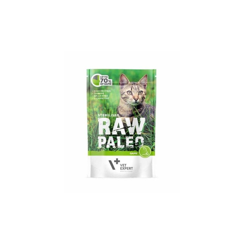 cibo umido vetexpert raw paleo sterilizzato gioco per gatti adulti