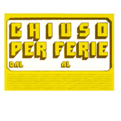 Cartello cwr in cartoncino "chiuso per ferie" 23x32 cm