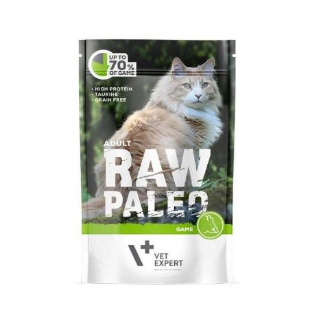 cibo umido vetexpert raw paleo cervo per gatti adulti 100g