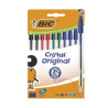 set di penne a sfera bic cristal 516354 media 1mm assortiti 10pz