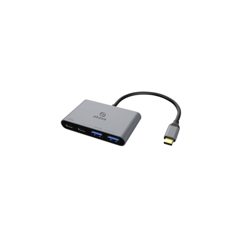 hub usb akasa usb 3.2 tipo c 4 porte argento
