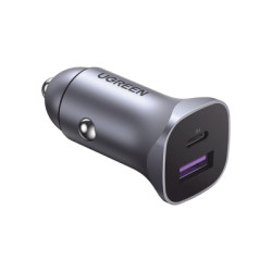 alimentatore da auto ugreen usb-a + usb-c 30w alluminio [40858]
