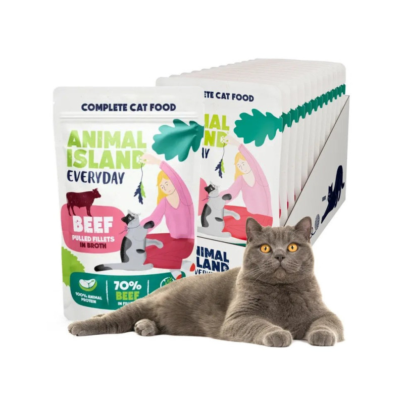 mangime animal island everyday filetti di manzo in brodo per gatti