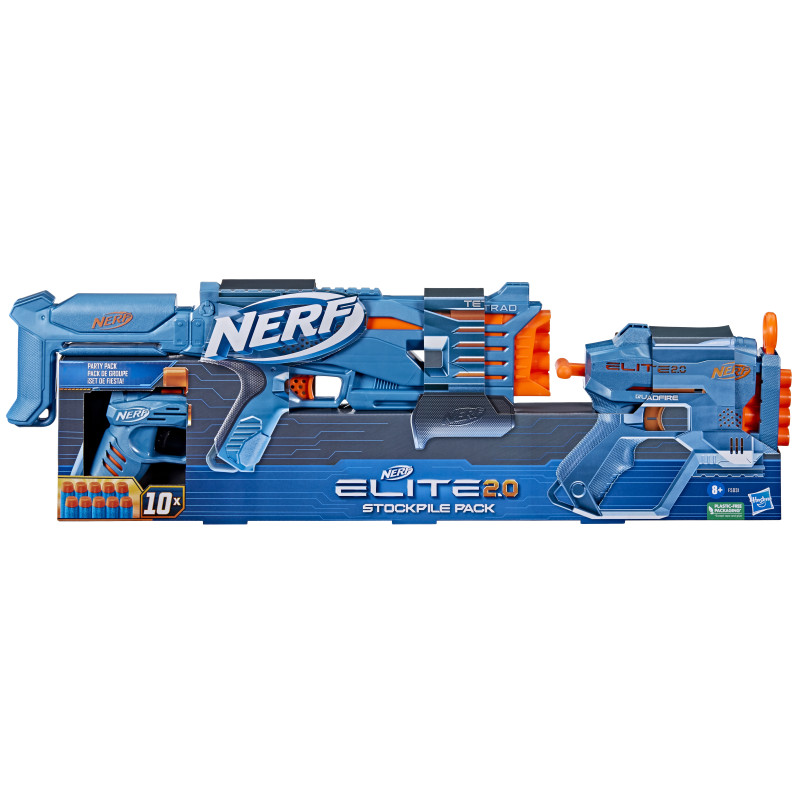 fucile giocattolo hasbro blaster nerf elite 2.0 stockpile pack 3