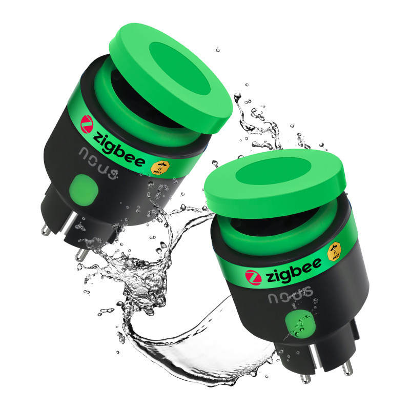 presa intelligente nous per esterno/bagno wifi/3840w/16a/nero/verde