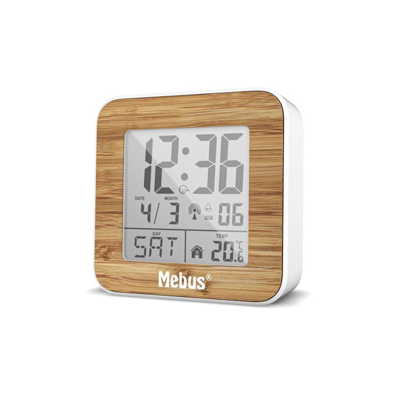radiosveglia mebus 27247 digitale marrone/bianco [27247]