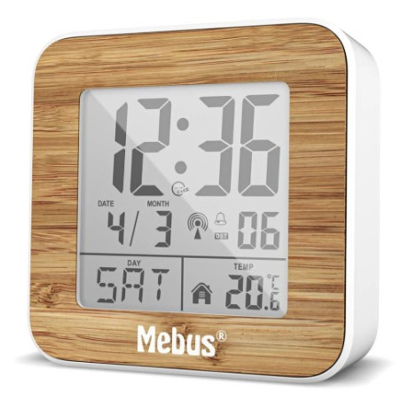 radiosveglia mebus 27247 digitale marrone/bianco [27247]