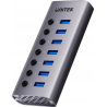 hub usb unitek h1314a01-eu 7porte usb 3.0 con switch argento