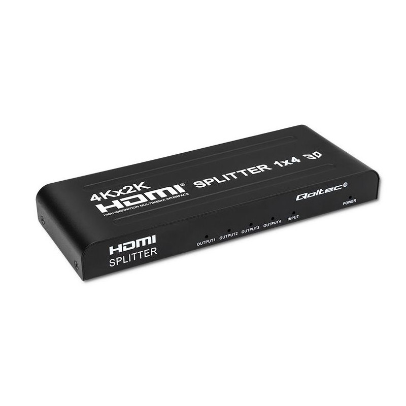 splitter hdmi attivo qoltec 51798 /4 porte 4k x 2k/3.4 gbit/s/nero