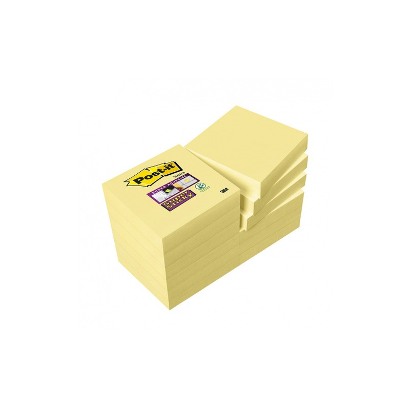 Blocco adesivo post-it 90fg super sticky giallo canary 47,6x47,6mm