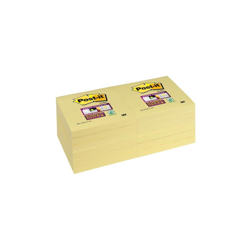 Blocco adesivo post-it 90fg super sticky giallo canary 76x76mm