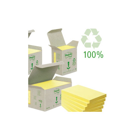 Blocco adesivo post-it 100fg notes green 76x76mm 654-1b giallo