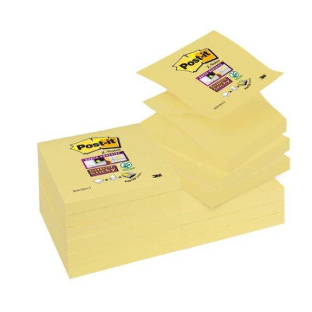 Blocco adesivo post-it 90fg super sticky z-notes canary 76x76mm