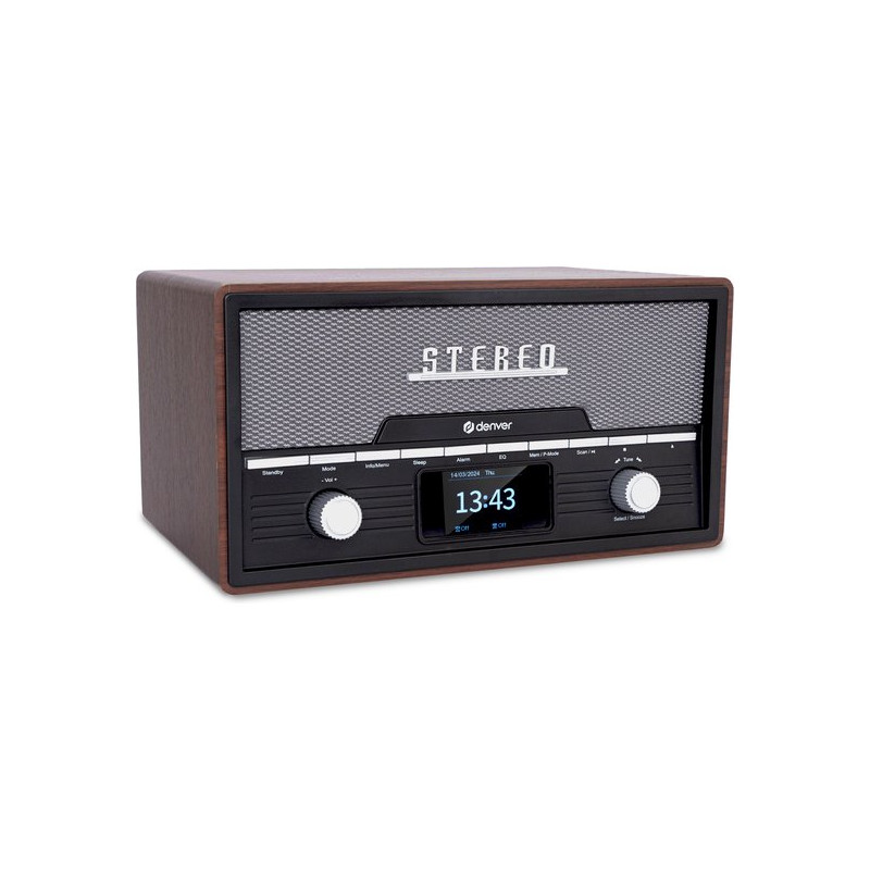 radio cd denver mda-525dw dab+/fm/bluetooth/aux 2x5w rms legno