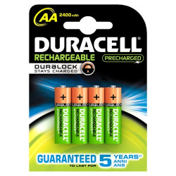 Pila ricaricabile duracell 4 pz. aa stilo 2400mah precharged [8136752]