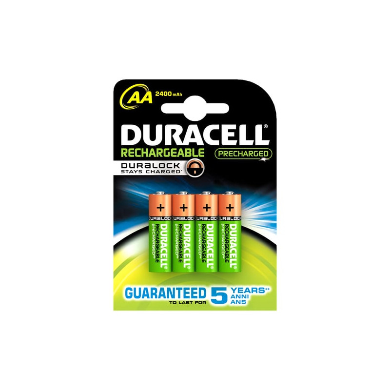 Pila ricaricabile duracell 4 pz. aa stilo 2400mah precharged [8136752]