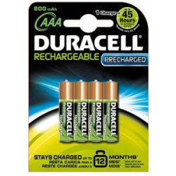 Pila ricaricabile duracell 4 pz. aaa ministilo 800mah precharged