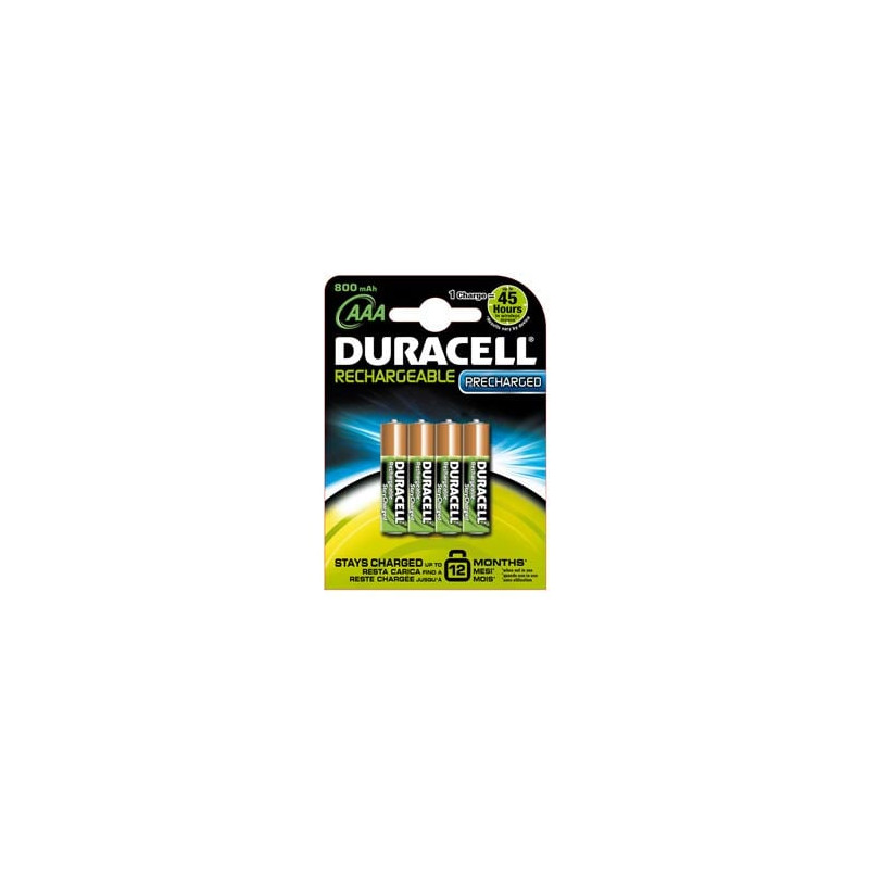 Pila ricaricabile duracell 4 pz. aaa ministilo 800mah precharged