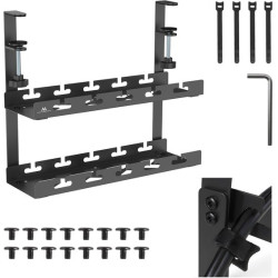 organizzatore di cavi sotto la scrivania mc-104 b nero [akmclksaomc104b]