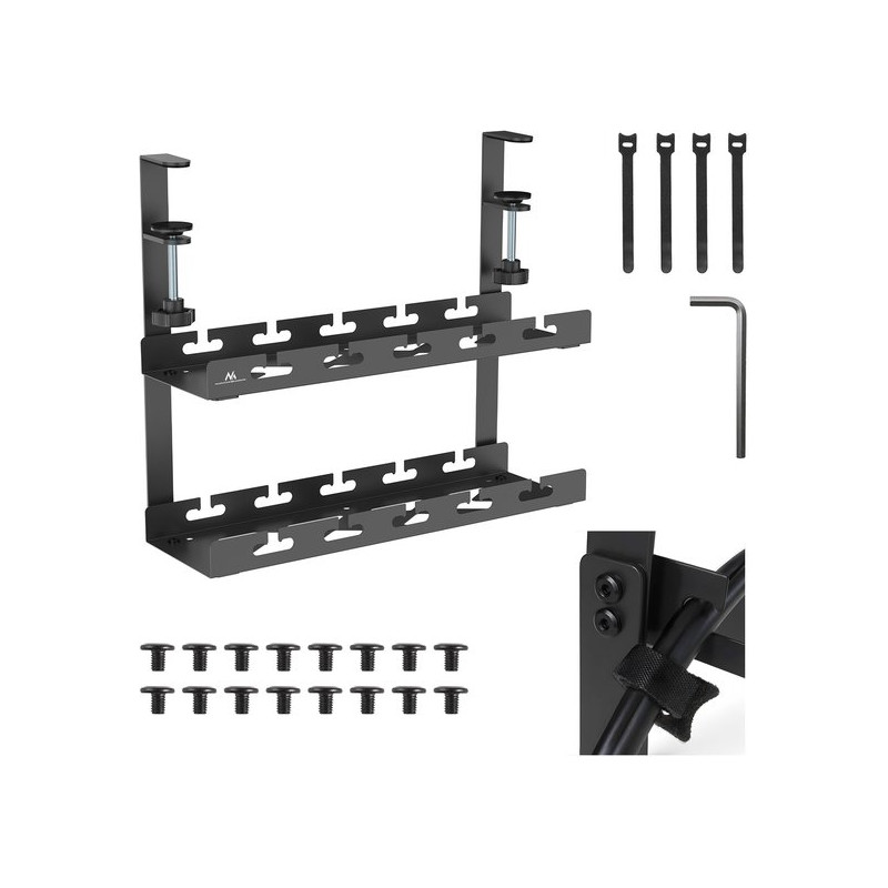 organizzatore di cavi sotto la scrivania mc-104 b nero [akmclksaomc104b]