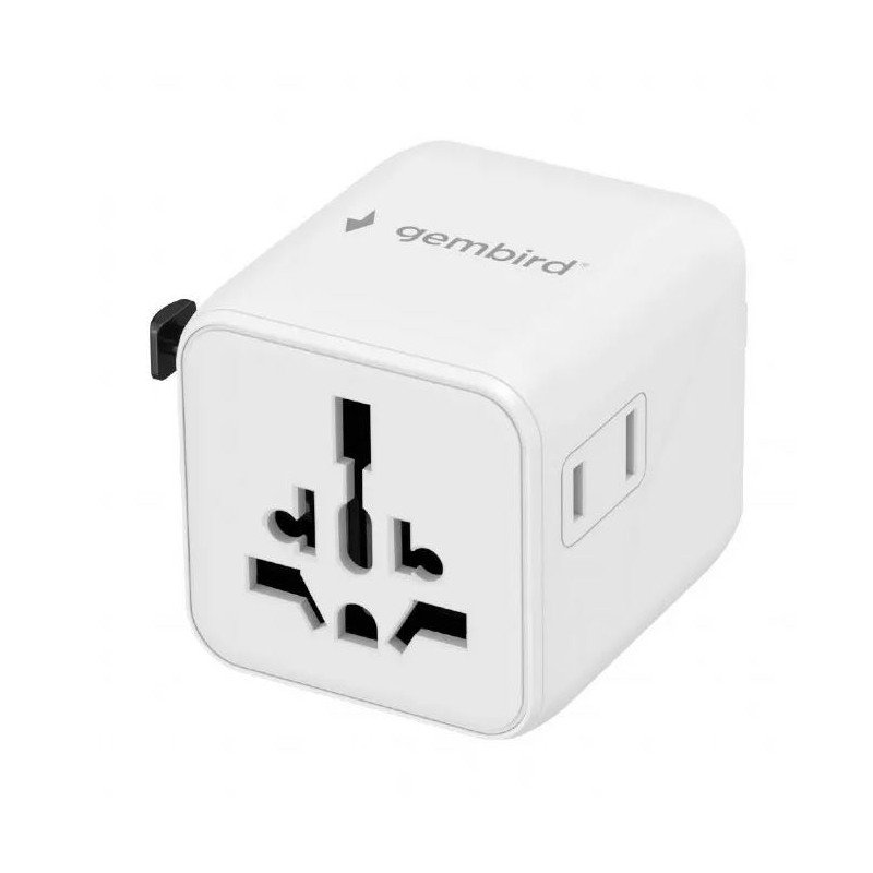 adattatore da viaggio gembird universale 2500w bianco [algemag00000012]