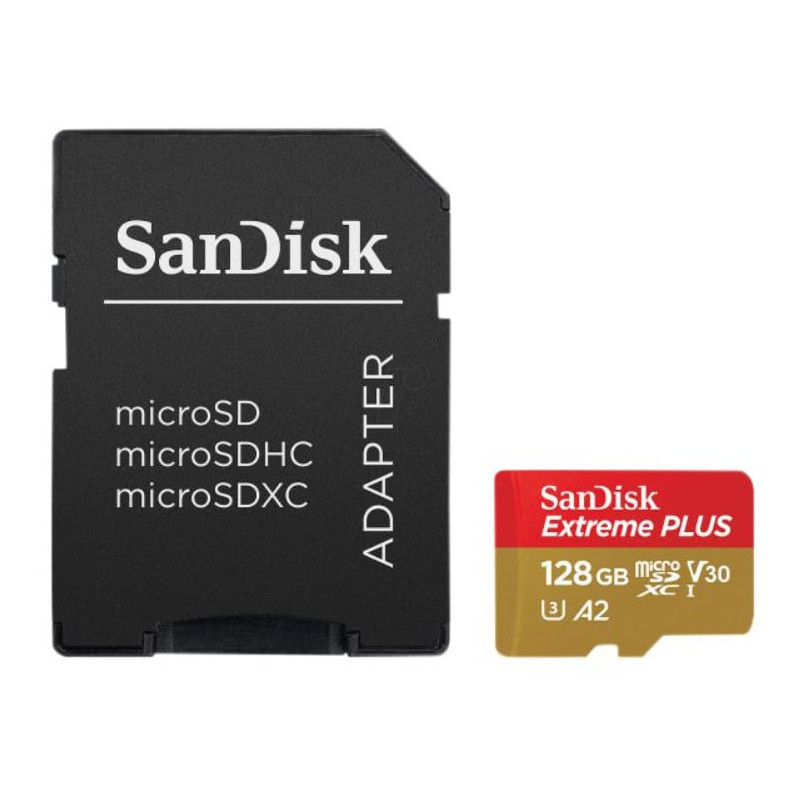 128gb scheda microsdxc sandisk extreme plus 200mb/s nero [sdsqxbd-128g-gn6ma]