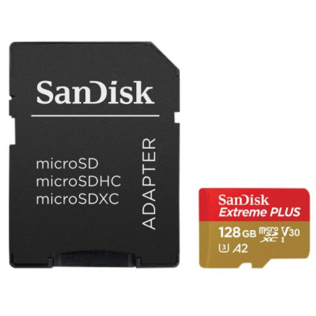 128gb scheda microsdxc sandisk extreme plus 200mb/s nero [sdsqxbd-128g-gn6ma]